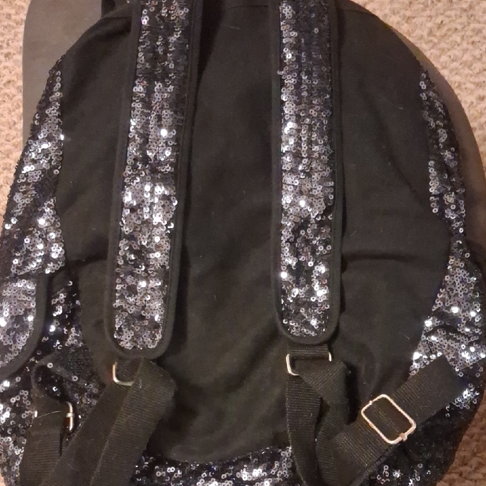 Victoria's Secret Black and Silver Sequin Backpack - Picture 2 of 3